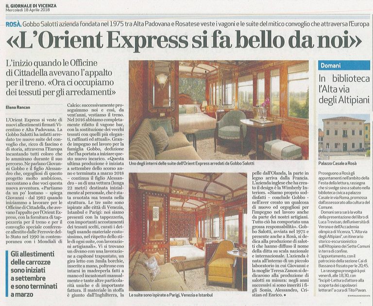 Giornale di Vicenza – ORIENT EXPRESS